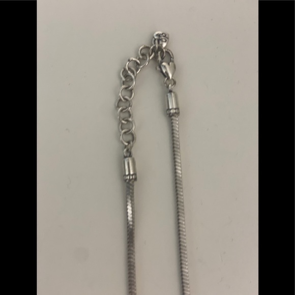 BRIGHTON SILVER CHAIN NECKLACE WITH BLUE STONE/SILVER PENDANT - Picture 5 of 6